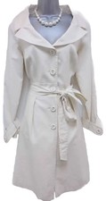 Coat Size 8 Monsoon Ivory White Cream Cotton Linen Summer Trench Coat New & Tags