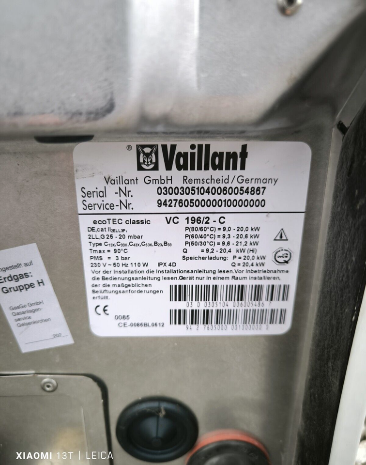 Vaillant Vc 196 2 C Fehlercode F28 VAILLANT VC 196/2-C Gas Brennwerttherme ecoTEC Classic + 120