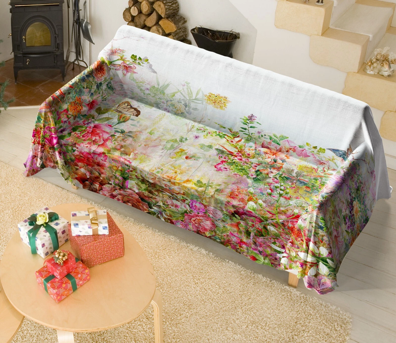 3D Color Garden N2751 Sofa Cover High Stretch Lounge Slipcover Protector Couch