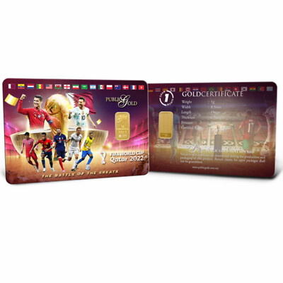 Fifa Worldcup Qatar 2022 Limited Gold Bar 1gram Au999.9 24K