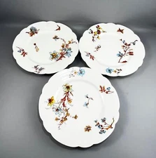 Vintage H & C  Haviland & Co Limoges Wild Flowers Salad Plates 8.25" Set of 3