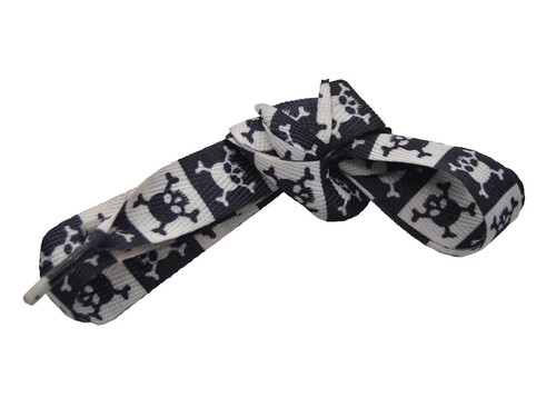 Fashion Flat Shoelaces "Skull" Sneakers Shoelace One Pair - Picture 2 of 13