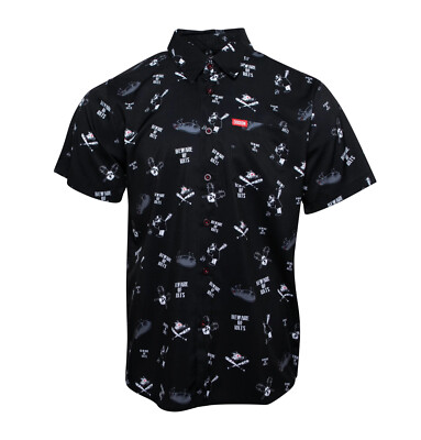 Dixxon Flannel Beware Rat Basher Black Short Sleeve Punk Party