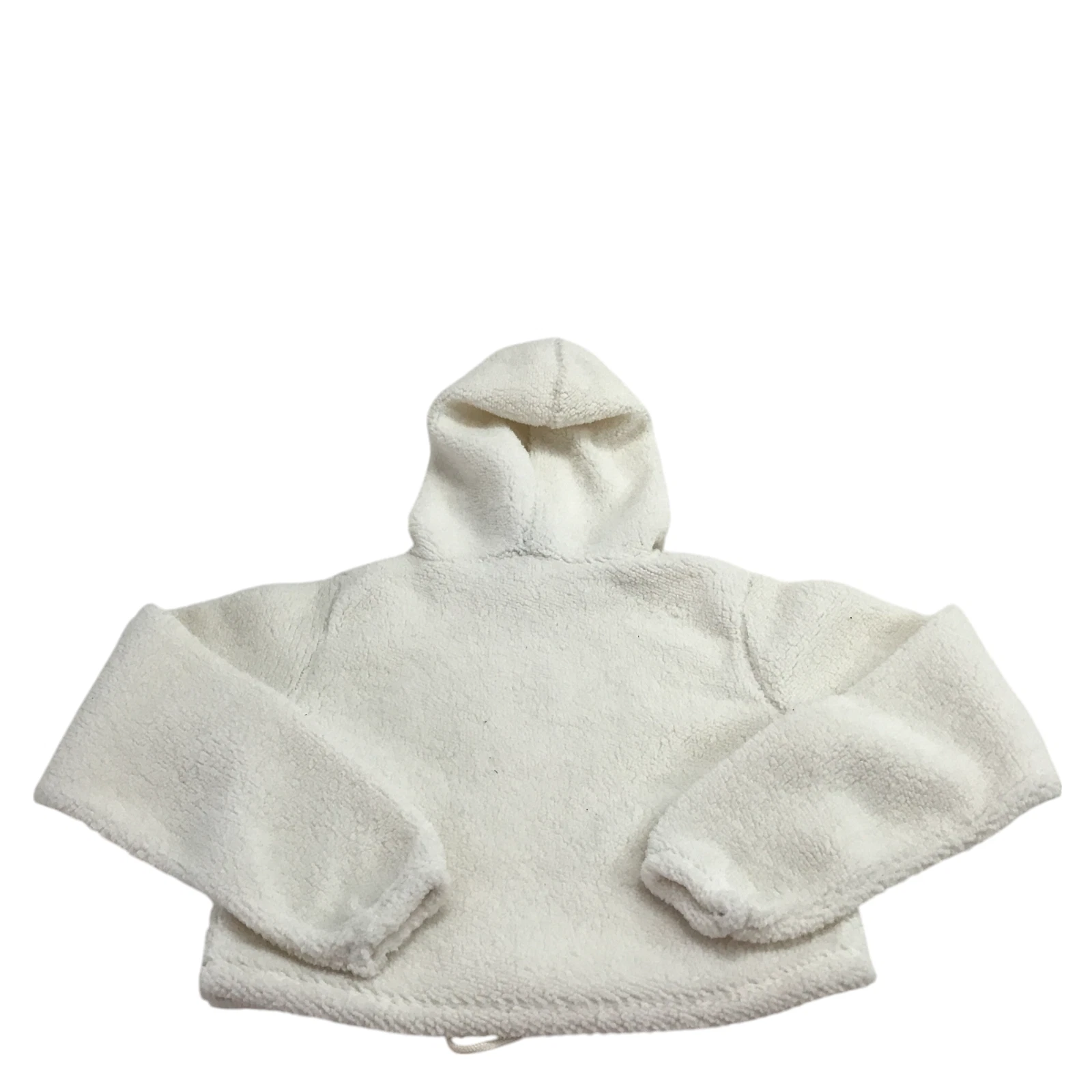 OFF WHITE Felpa con cappuccio maglione peluche Wild Fable donna junior taglia XS crop fuzzy avorio