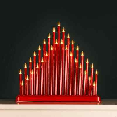 Garden Mile Silver Wooden Christmas Candle Bridge Festive Traditional LED Lights Flameless Candles Large Christmas Decorations Indoor Living Room Window Decoration Candlebridge Energy Class A | Robert Dyas