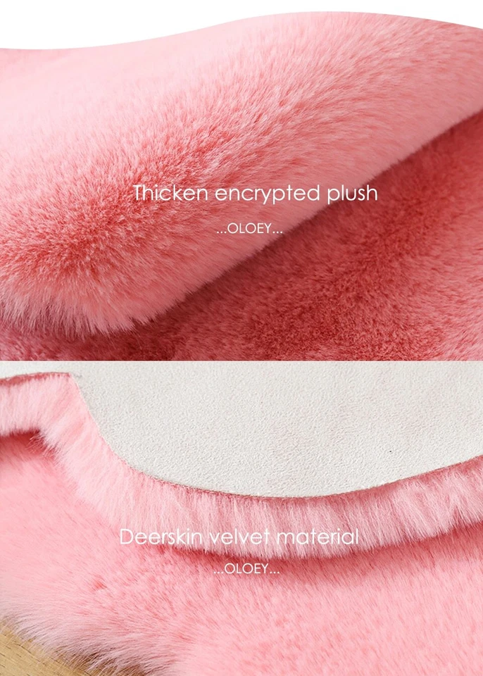 粉色熊形地毯超柔软地毯现代儿童卧室防滑垫蓬松 — 第 3/4 张图片