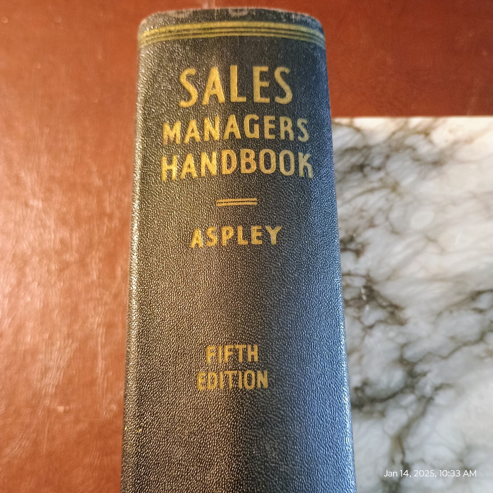 1948 Fifth Edition Leather Sales Managers Handbook Vintage Business Guide  