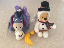Disney Christmas Snowman Pooh  Sugar Plum Fairy Eeyore Bean Bag Plush New w/Tag