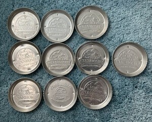 10 Vintage STANHOME Coasters A Stanley Home Product Aluminum Pressed Metal
