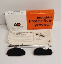 Vtg American Optical Green Clip-On Flip Up Glasses STEAMPUNK Welding John Lennon