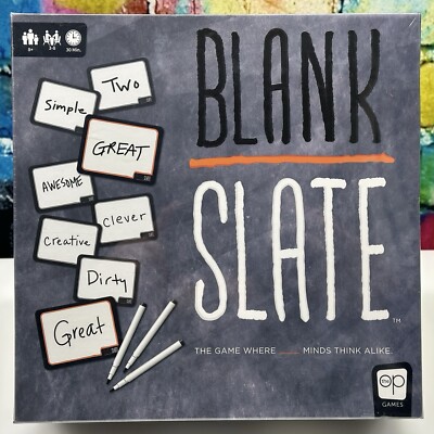 BLANK SLATE Board Game Where Great Minds Think Alike Addicting Predictions NEW!