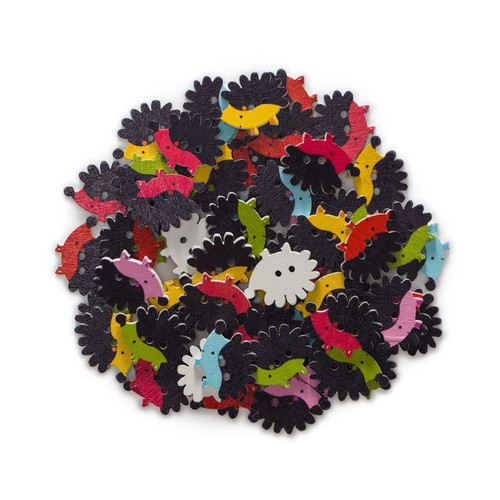 30pcs Hedgehog Series Wood Buttons for Sewing Scrapbooking Crafts Handmade Decor - Picture 7 of 8