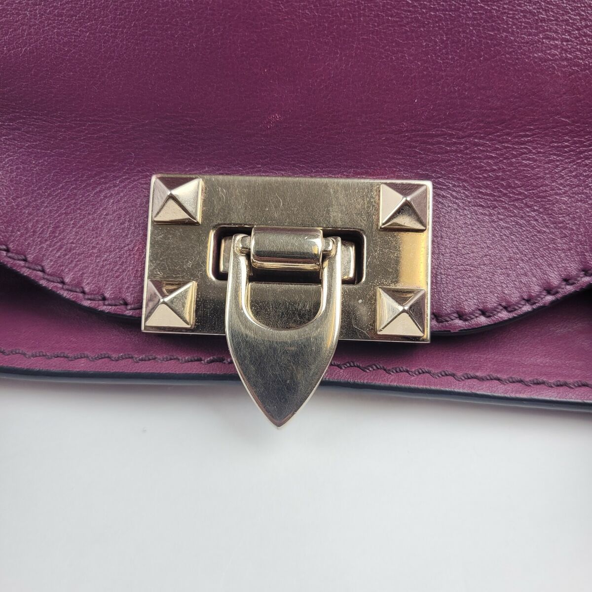 Valentino Garavani Purple Leather Rockstar Light Gold Valentino Garavani Purple Leather Rockstar Light Gold