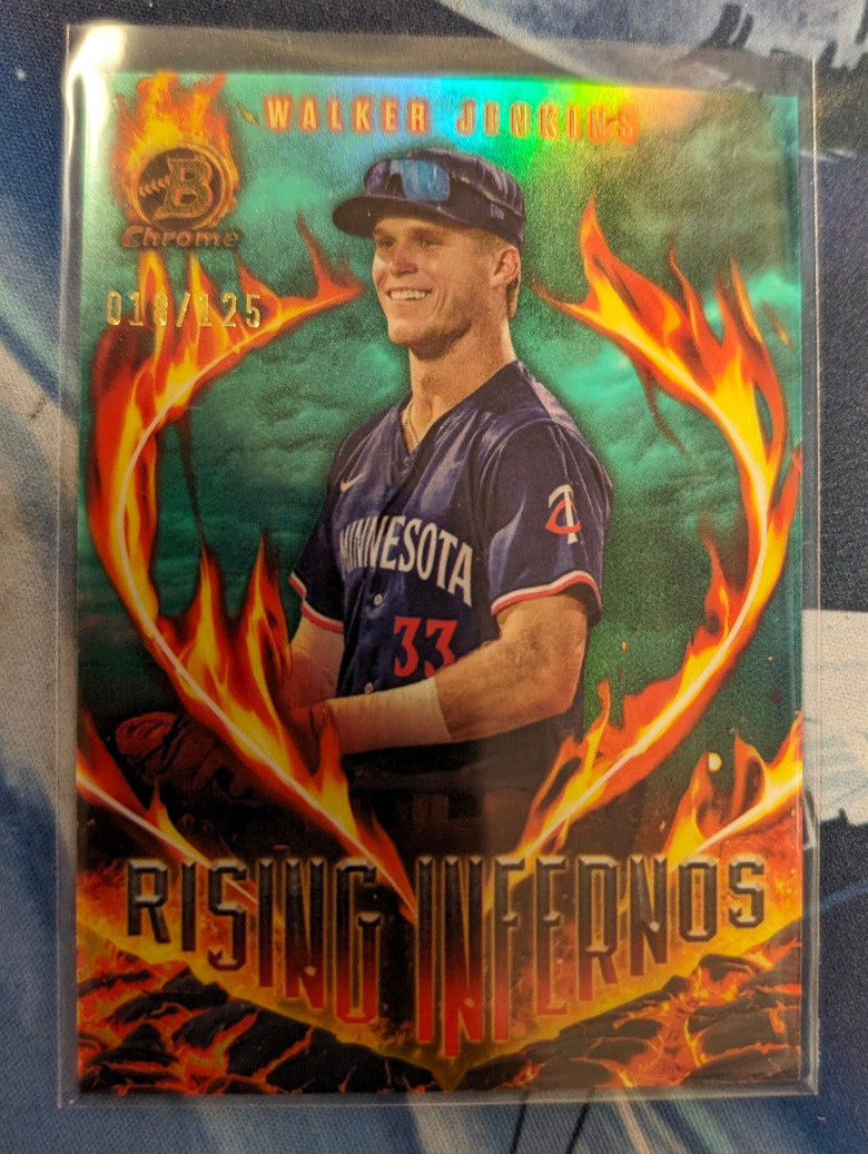 2024 Bowman Chrome Walker Jenkins Rising Inferno Aqua Refractor 18/125