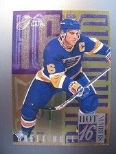 1994-95 Flair Hot Numbers insert Brett Hull #4 St. Louis Blues