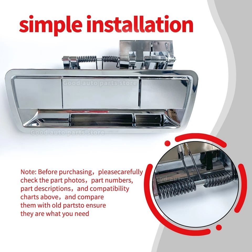 Manija de liberación del portón trasero sin orificio de cámara para Nissan Armada 2004-2013 cromada Foto 4 de 4