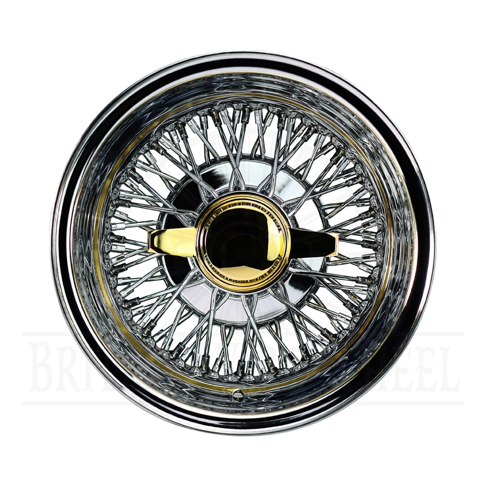 13x7 Reverse 72 Spoke Cross Lace Lowrider Wire Wheels, Zenith Gold KO ...