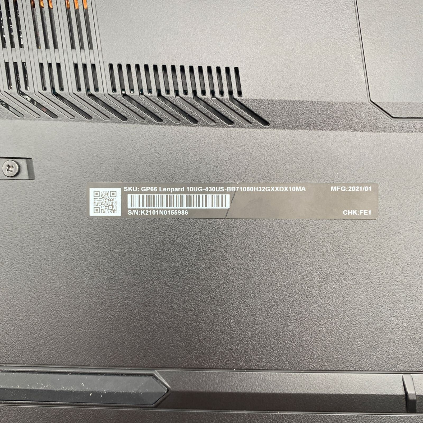 MSI GP66 Leopard 15.6" 144Hz FHD i7 RTX 3070 16GB RAM 512GB SSD Black (10UG-430) - Picture 6 of 11