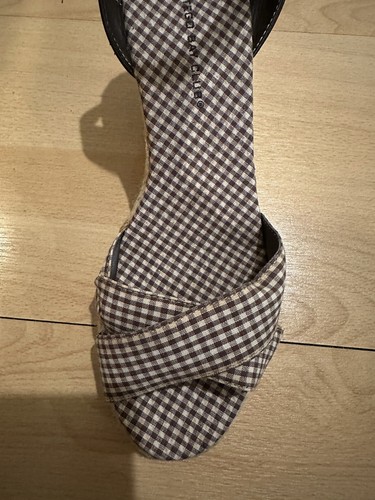 MONTEGO BAY CLUB Women’s Rope Wedge Strappy Sandals, Brown & Cream Checked, Sz 8 - Picture 7 of 21