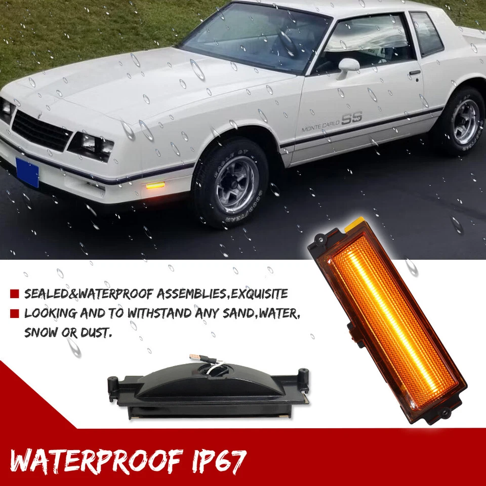 Luces de señalización LED ámbar delanteras y traseras rojas para Chevy Monte Carlo SS 1981-1988 Foto 3 de 4