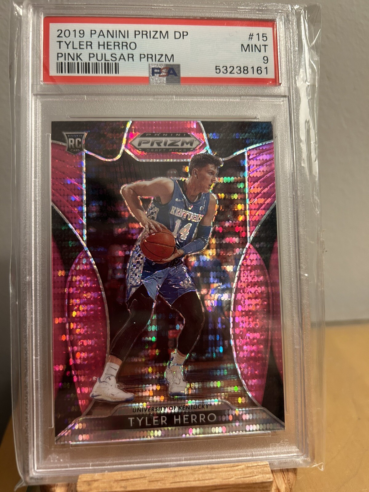 2019-20 Tyler Herro Panini Prizm DP # 15 Pink Pulsar Prizm Rookie RC PSA 10 Heat