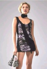 Urban Outfitters Dress Amber Spliced Lace Black Mini Dress Size Large RRP £49