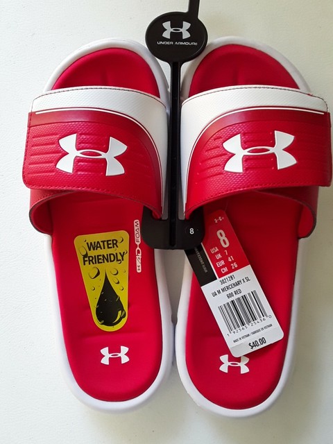 under armour red slides