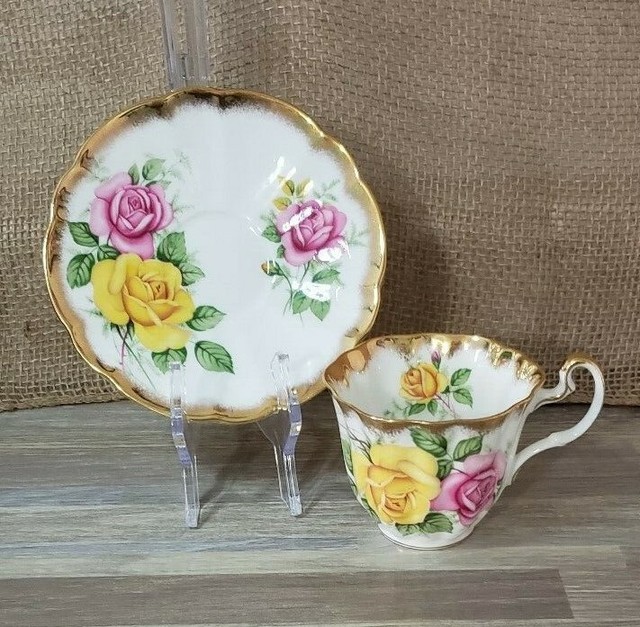 Vintage Adderley Floral Fine Bone China England Tea Cup & Saucer 'ed