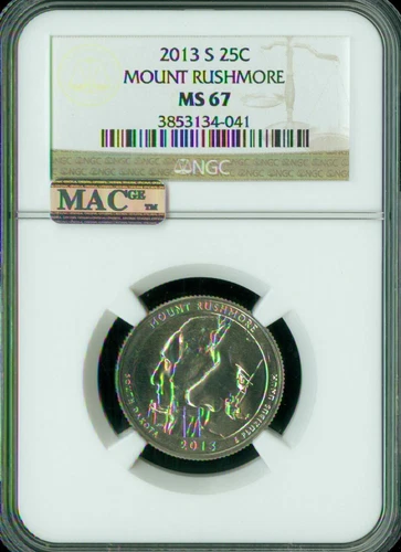 2013 S MOUNT RUSHMORE QUARTER NGC MS67 PQ 2ND FINEST REGISTRY MAC SPOTLESS *