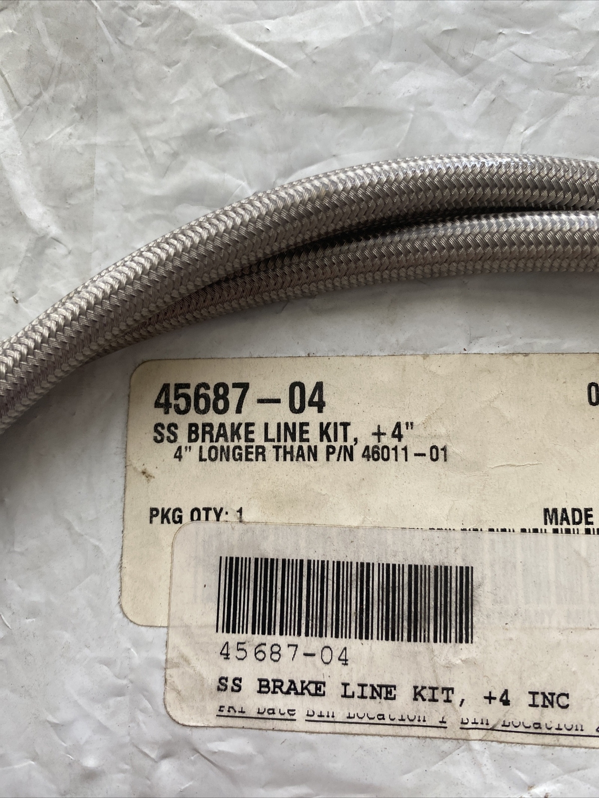 Harley 45687-04 SS Brake Line Kit Plus 4” NOS OEM 