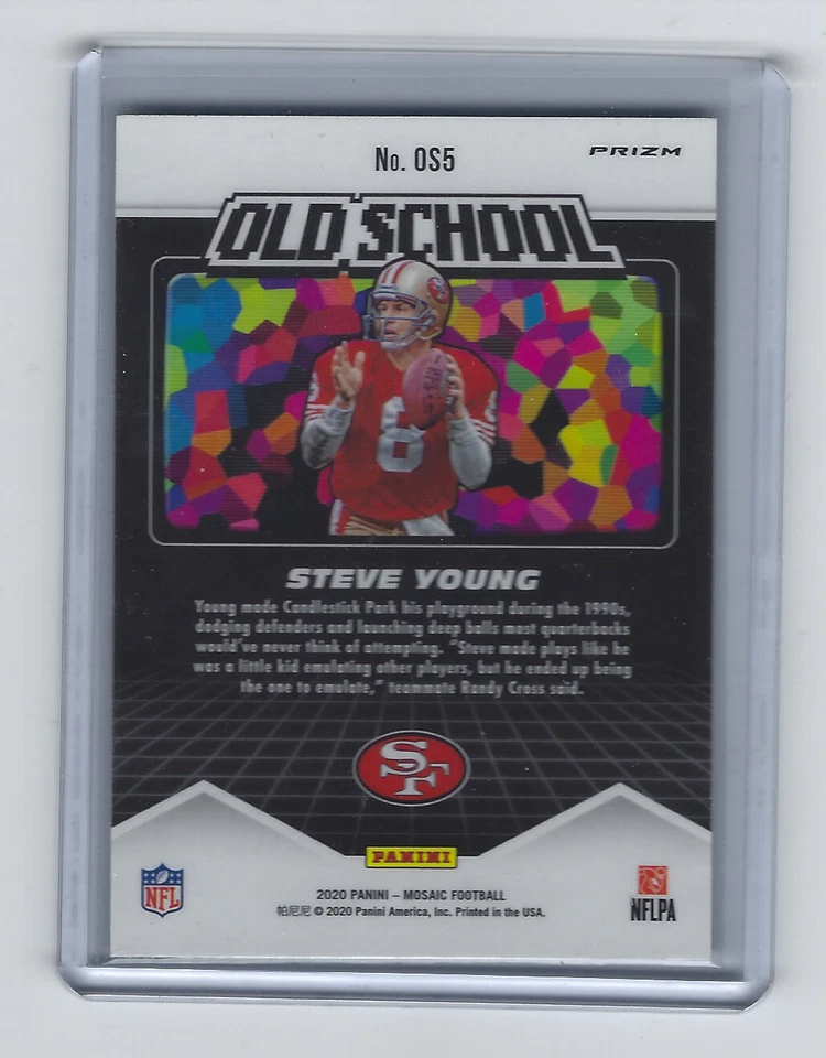 2020 Panini Mosaic - Old School - Mosaic Green #OS5 - Steve Young - Image 2 of 2