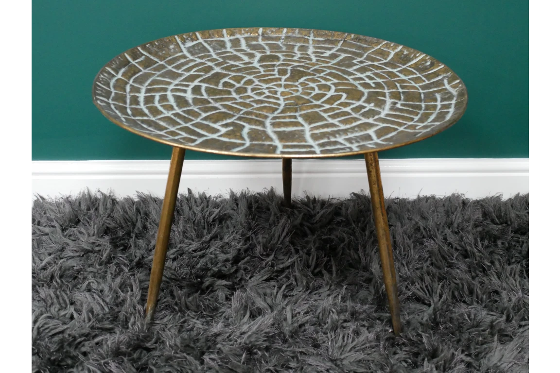Metal Side Table Occassional Coffee Table Unusual Brass