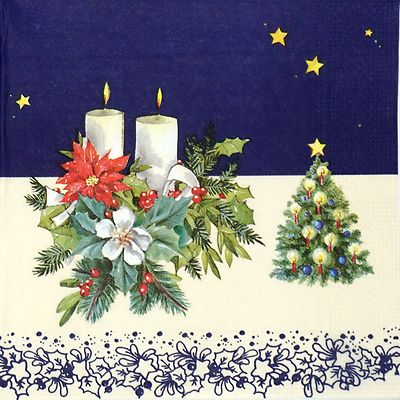 Merry Christmas post card Xmas -X99 4 Single paper decoupage napkins
