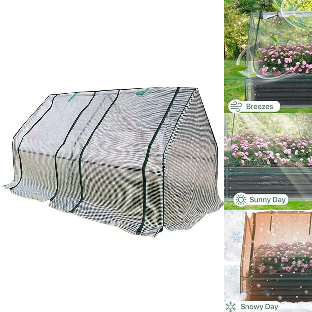 Casa Verde Portátil con Cubierta Impermeable PVC PE para Camas de Jardín Elevadas