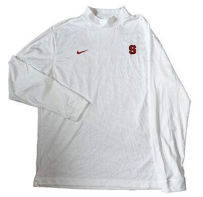Nike Golf Syracuse University Team Issue Mock Neck Mens L Tour Performance White