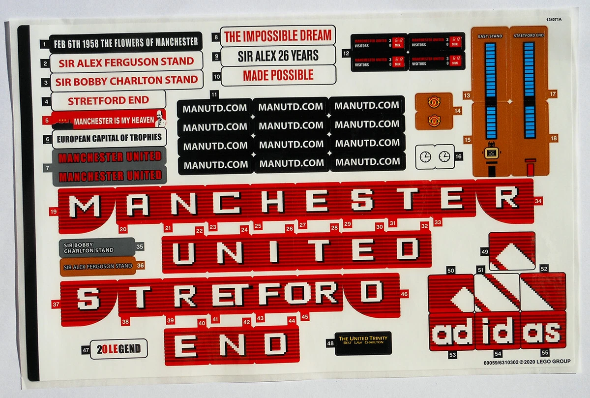 LEGO 10272 Old Trafford MANCHESTER UNITED 2020 NEW STICKER SHEET ONLY decals