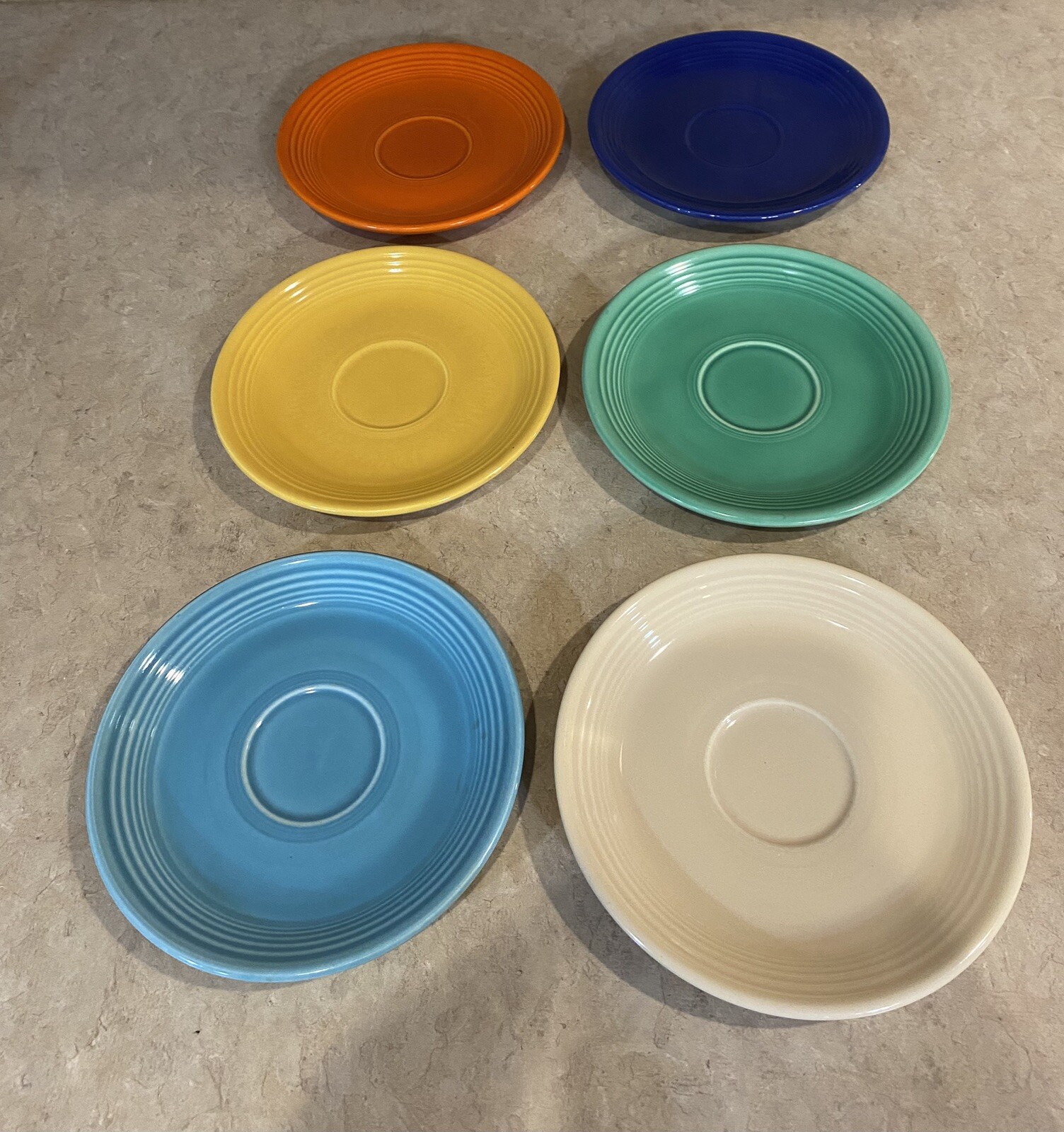 Fiesta Lot of 6 Vintage SaucersFiestawareOriginal 6 Colors eBay