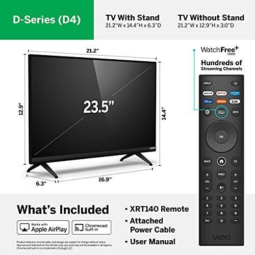 VIZIO 24-inch D-Series Full HD 1080p Smart TV with Apple AirPlay and Chromeca...