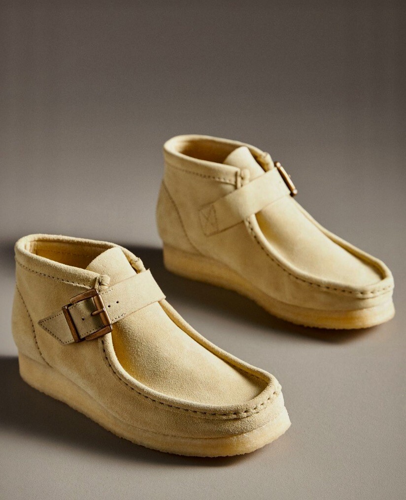 Anthropologie Clarks Wallabee Buckle Boots Maple Suede Anthropologie Clarks Wallabee Buckle Boots Maple Suede