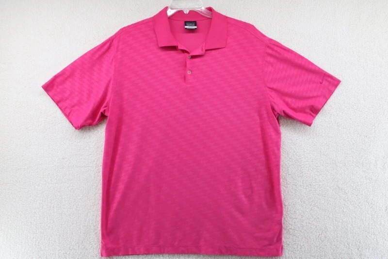 Nike Golf Polo Shirt Mens XL Bright Pink Dri Fit Short Sleeve Preppy Soft