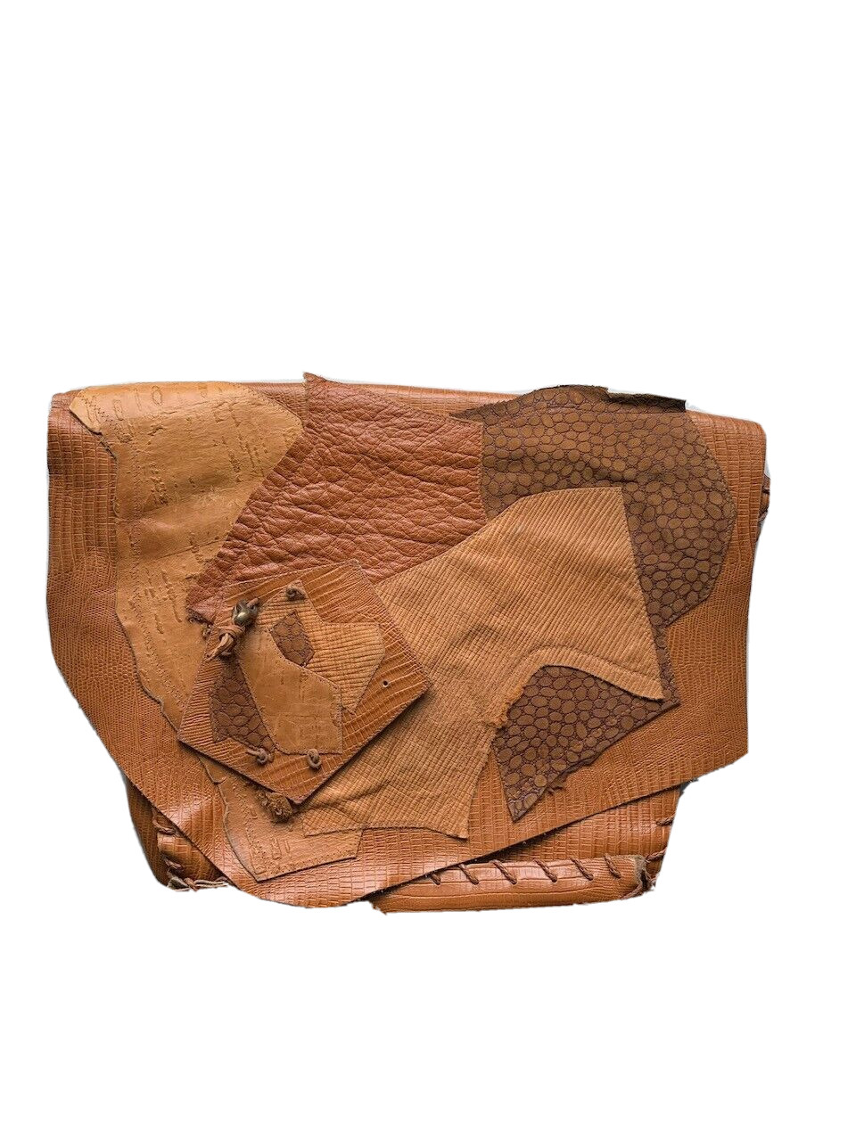 Vintage Opulent Containers Patchwork Leather Over… - image 1