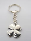 Four Leaf Clover Lucky Charm: Silver 925 Keychain - Brisè - Luck -