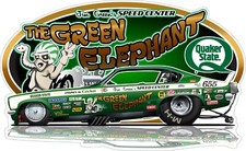 Jim Green THE GREEN ELEPHANT NHRA Racing 1973 Chevy Die Cut Decal Sticker