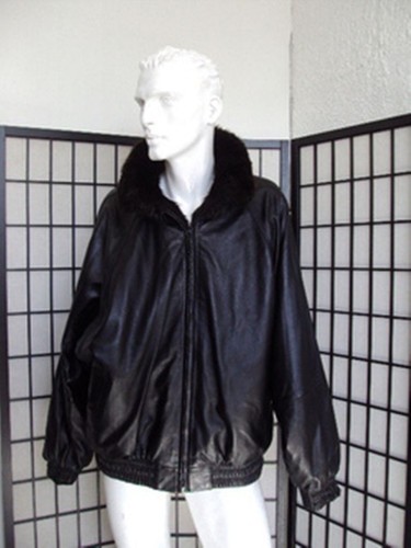 LONG HAIRED BEAVER FUR JACKET COAT MEN 