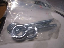 3/8"-16 x 3" Shank L x 1-1/2" Thread L x 4-1/2" OAL Zinc Turn Eye Bolt QTY 3