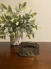 Vintage (1980) The Great American Chicago Buckle Company “SIERRAS” Belt Buckle