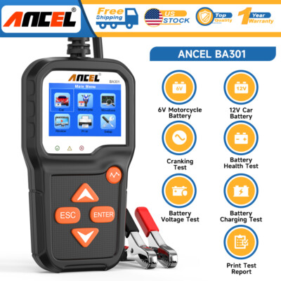 ANCEL BA301 6V 12V Automotive Battery Health Tester Cranking Charging Analyzer
