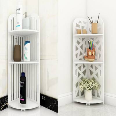 3 Tier Corner Cabinet Shower Caddy Bathroom Storage Rack Shelf Organiser White Ebay