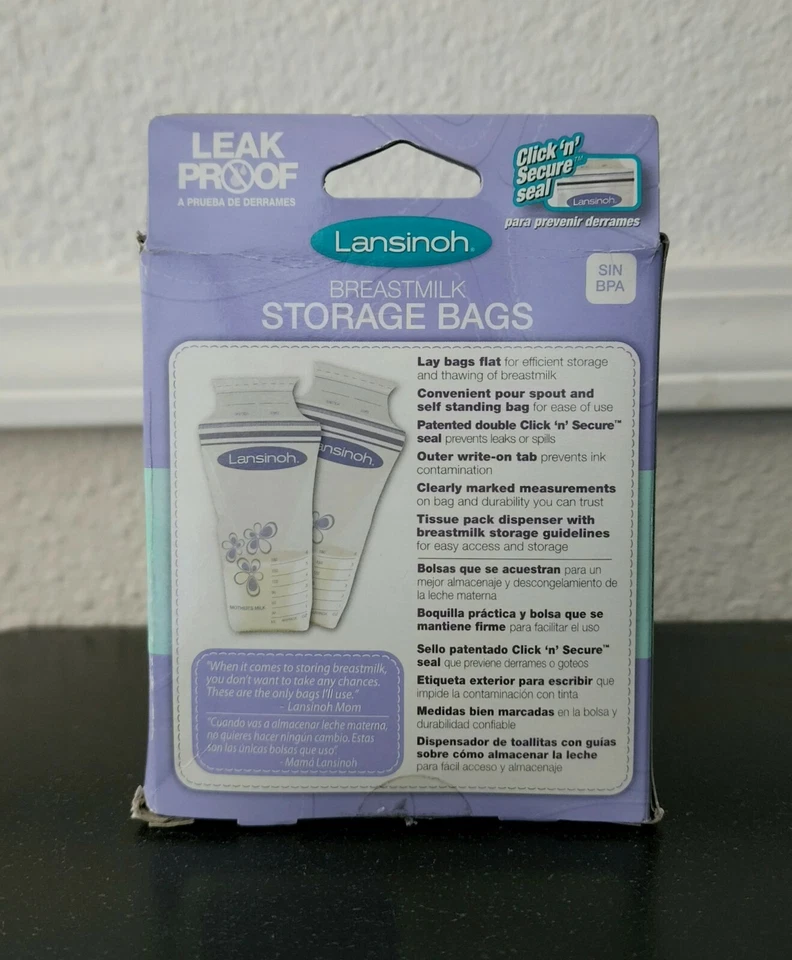 Bolsas de almacenamiento de leche materna Lansinoh sin BPA 50+10 bolsas preesterilizadas bebés Foto 2 de 2