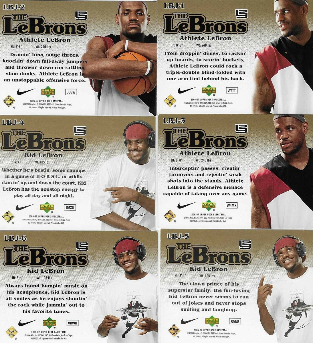 LeBron James The LeBrons cards 1, 2, 3, 4, 5, 6 | eBay